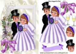 Pretty in Lilac Bride and Groom with Lilac Flowers