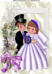 Pretty in Lilac Bride and Groom with Champagne A4