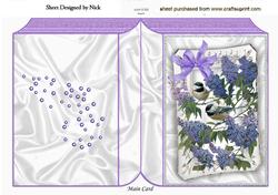 Little Blue Birds with Lilac Flowers Folded Book