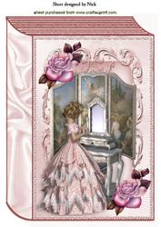 Pretty in Pink with Vanity Dresser with Rose A4 Book