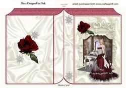 Pretty Lady with Dresser in Ornate Frame Folded Book