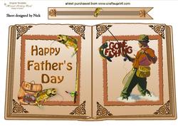Gone Fishing for the Day, Fathers Day Open Book