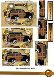 1948 Woody Car in Steampunk Frame Pyramids