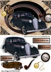 1936 Sedan in Optical Steampunk Frame with Pipe