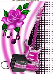 Pink Rose with Pink Guitar and Amplifier A4