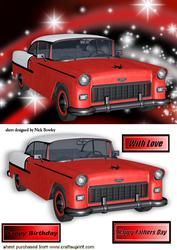 Red Chevy Bel Air Car in Red Starlight