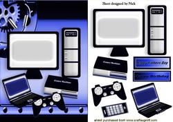 Black and Blue Home Gadgets, Laptop, Comp Games Machine