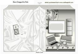 Folded Book of Computer, Laptop, and Gadgets in Silver
