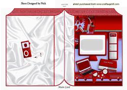 Folded Book of Computer, Laptop, and Gadgets in Red