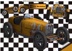 1926 Grand Prix Vintage Gold Sports Car A4