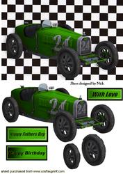 Grand Prix 1926 Green Vintage Sports Car