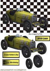 Grand Prix Vintage 1926 Yellow Sports Car