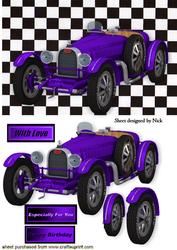 Purple 1926 Grand Prix Sports Racing Car