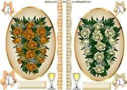 Wedding Bouquet of Roses with Champagne Toppers
