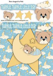 Twinkle Twinkle Little Star Cute Teddy Sleeping 8x8