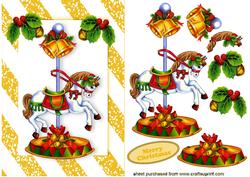 Christmas Carousel Horse with Holly