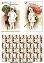 Vintage Children in the Snow Toppers