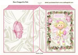Cute Little Fairie in Rose Frame Folded Book