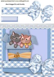 Cute Little Kitties in a Box with Big Bow