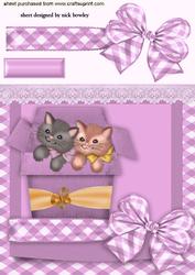 Cute Little Kitties in a Pink Box with Bow