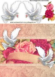 Pretty Roses with White Doves