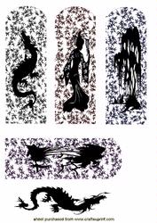Oriental Silhouette Bookmarks or Toppers