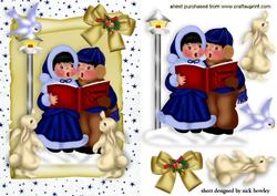 Carol Singers on a Scroll with Cute Little Animals