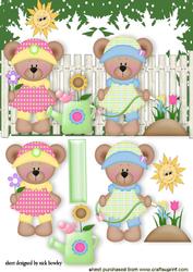 Lovely Sunny Day Teddies in the Garden