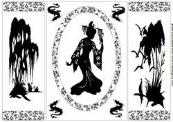 Oriental Silhouette Gate Fold