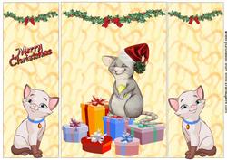 Cheeky Mouse with Santa Hat on Christmas Presents
