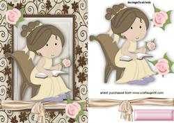 Sweet Little Princess in a Chair with Rose Frame