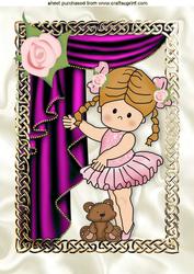 Little Rosebud Ballerina with Her Teddy A4
