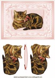 Beautiful Traditional Vintage Cat Quick Card