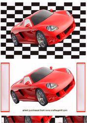 Sporty Red Car Quick Card