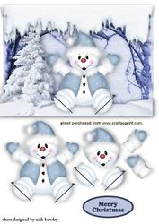 Cute Snowman Skiing in the Snow