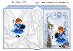 Little Girl Pretty in Blue with Squirrel, Folded Book
