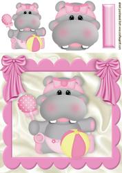 Cute Baby Hippo, with Bows