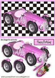 Pink Sports Car with Champagne for That Special Lady