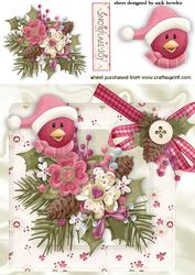 Christmas Arrangement with Little Robin Peeking