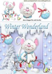 Little White Mouse with Christmas Lights
