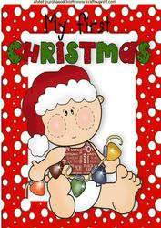 Cute Baby Boys 1st Christmas A4