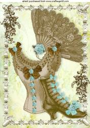Ephemera Ladies Vintage Fashion in Pearl Frame A4