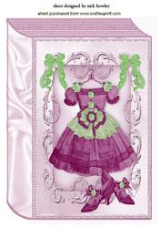 Ephemara Vintage Party Dress with Bows A4 Book