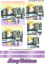 Christmas Scene with Bridge Pyramids