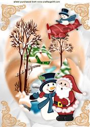 I Am on My Way Santa, Lovely Christmas Scene A4