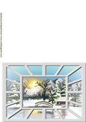 Through the Window Snow Scene Ready Made A5 Card