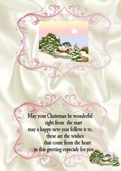 Snow Scene for Pink Window Card A5 Insert