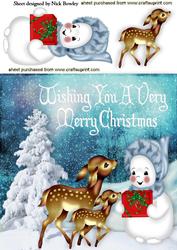 Little Snowman with Deers
