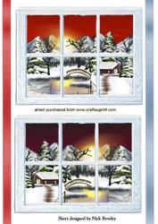 Snow Scenes with Cottages and Bridge Toppers
