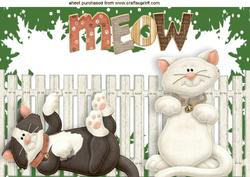 Lazy Cats in the Garden A4